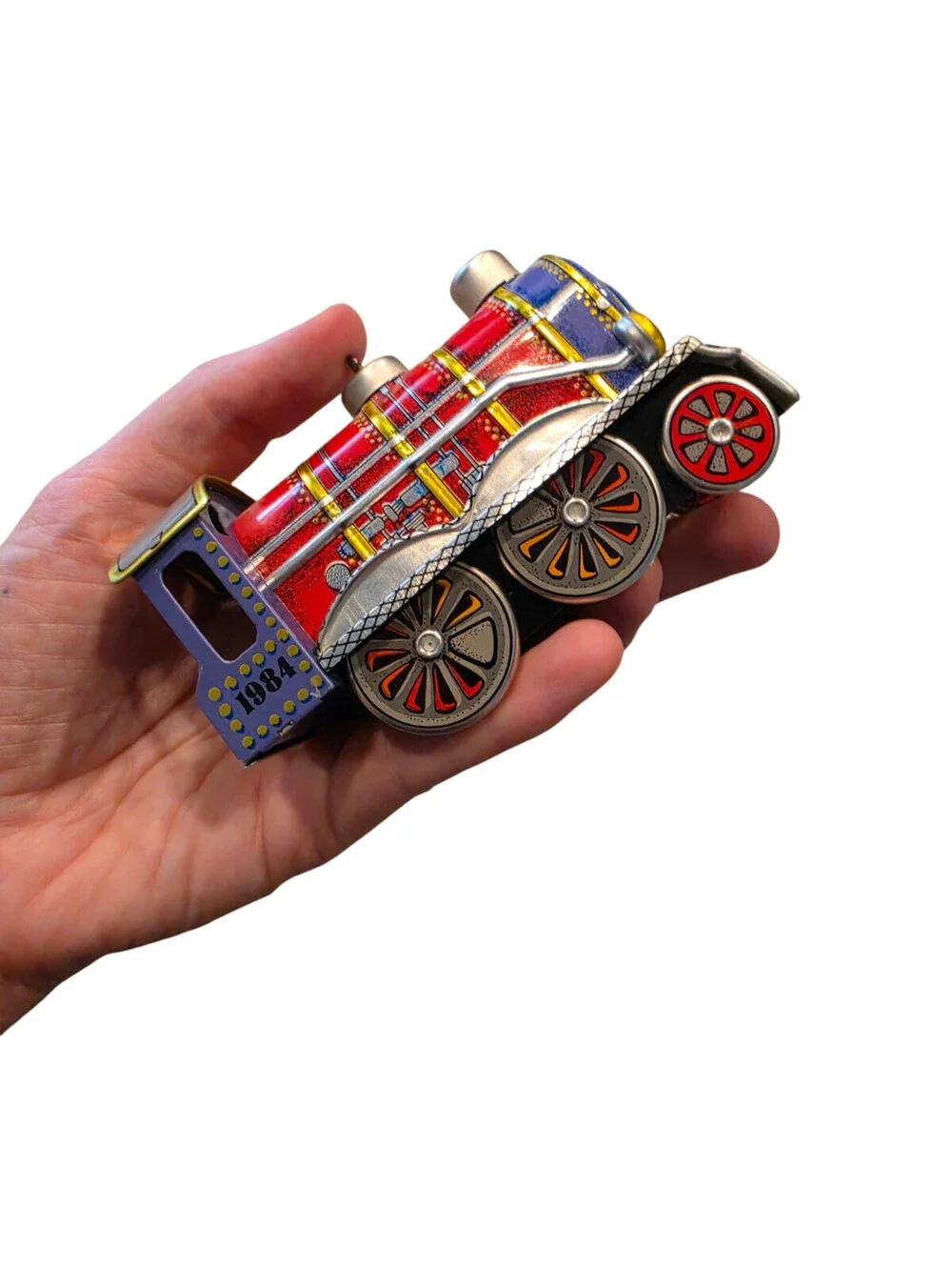 Vintage 1984 Hallmark Tin Locomotive Christmas Ornament Train